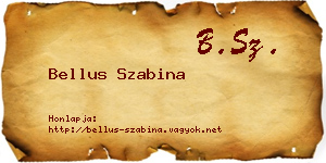 Bellus Szabina névjegykártya
